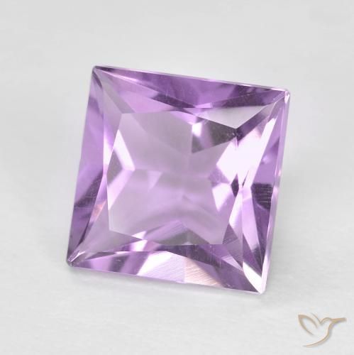Amatista Violeta púrpura natural de 1.57 ct, Cuadrado, VS