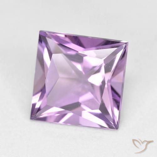 Amatista Violeta púrpura claro medio natural de 2.03 ct, Cuadrado, VS
