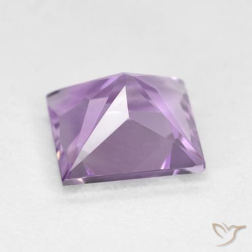 Amatista Violeta púrpura claro medio natural de 2.03 ct, Cuadrado, VS