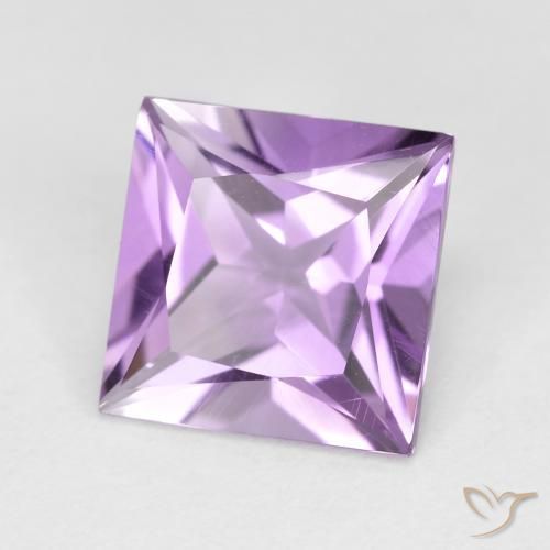 Amatista Violeta púrpura claro medio natural de 2.14 ct, Cuadrado, VS