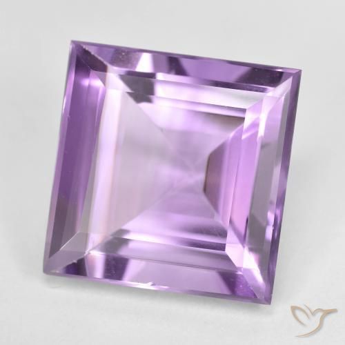 Amatista Violeta oscuro medio natural de 9.61 ct, Cuadrado, VVS-VS