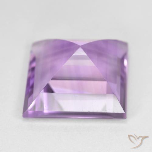 Amatista Violeta oscuro medio natural de 9.61 ct, Cuadrado, VVS-VS