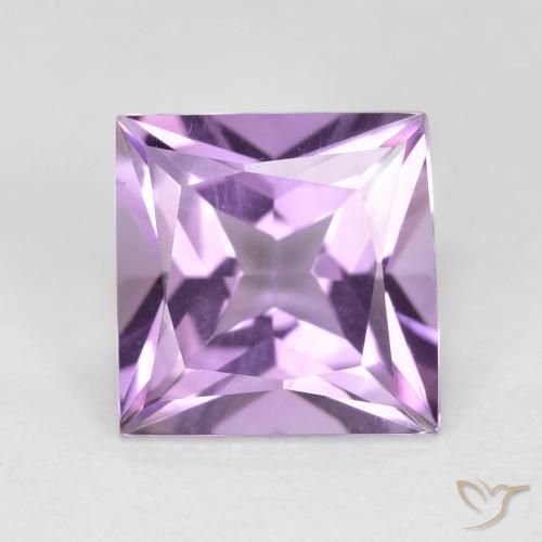 Amatista Violeta púrpura claro medio natural de 2.27 ct, Cuadrado, VVS-VS