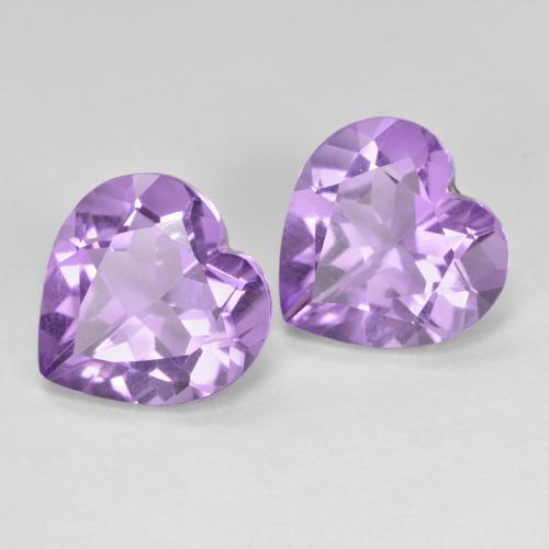 Gemas de Amatista Violeta oscuro natural de 5.98 ct, Forma de corazón, VVS