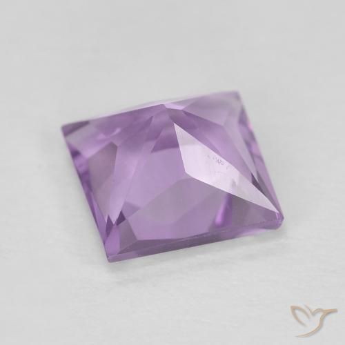 Amatista Violeta púrpura claro medio natural de 1.92 ct, Cuadrado, VVS-VS