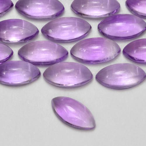Amatista Violeta rosáceo medio natural de 0.19 ct, Marquesa, Transparente