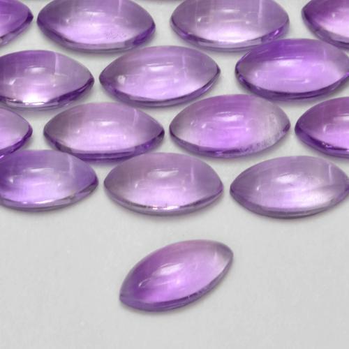 Amatista Violeta rosáceo medio natural de 0.19 ct, Marquesa, Transparente
