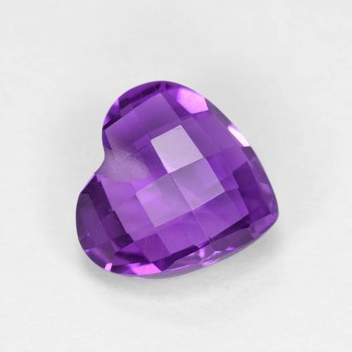 Amatista Violeta vívido natural de 1.74 ct, Forma de corazón, VVS-VS
