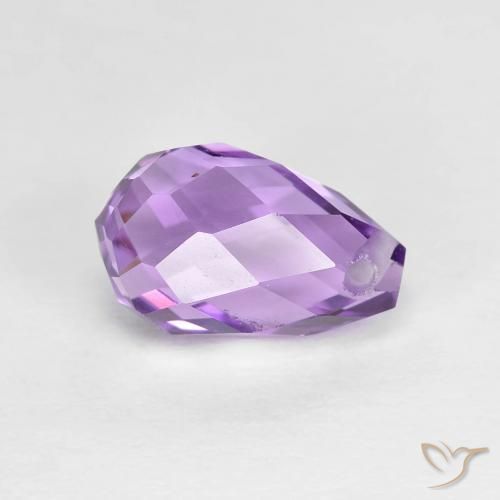 Amatista Violeta púrpura natural de 2.58 ct, Corte Briolette, VS