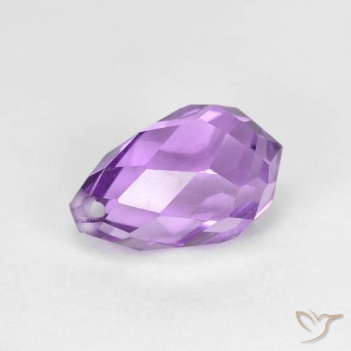 2.60ct Natural Violeta púrpura Amatista, Corte Briolette, VS