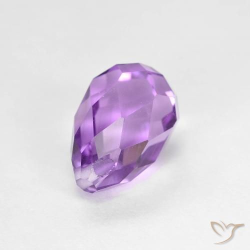Amatista Violeta púrpura natural de 2.60 ct, Corte Briolette, VS