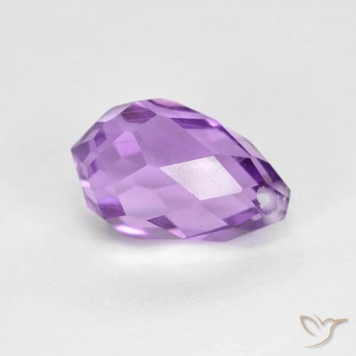 Amatista Violeta púrpura natural de 2.60 ct, Corte Briolette, VS