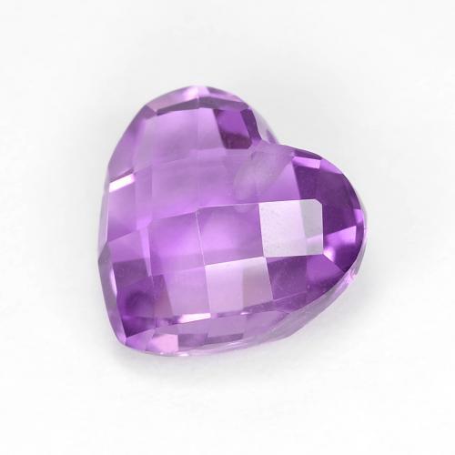Amatista Violeta púrpura medio natural de 1.83 ct, Forma de corazón, VVS-VS