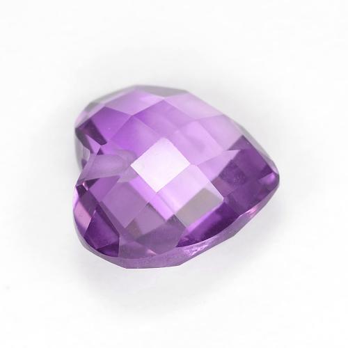 Amatista Violeta púrpura medio natural de 1.83 ct, Forma de corazón, VVS-VS