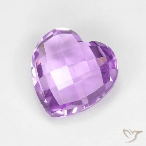 Amatista Violeta púrpura medio natural de 1.88 ct, Corazón, VVS