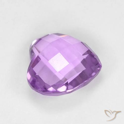 Amatista Violeta púrpura medio natural de 1.88 ct, Corazón, VVS