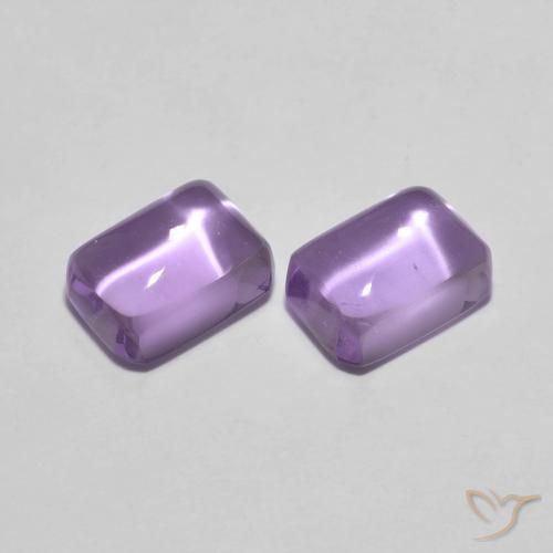 Gemas de Amatista Violeta medio natural de 2.56 ct, Corte Octágono / Esmeralda, Transparente