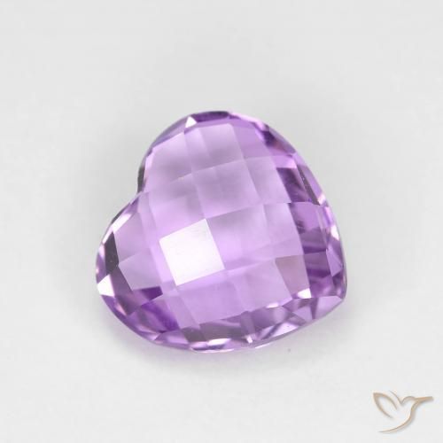 Amatista Violeta rosado medio natural de 1.85 ct, Corazón, VVS