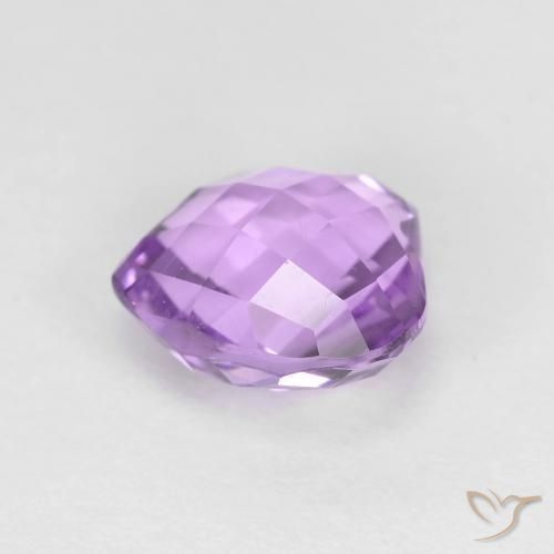 Amatista Violeta rosado medio natural de 1.87 ct, Corazón, VVS
