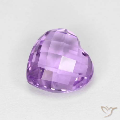 Amatista Violeta rosado natural de 1.92 ct, Corazón, VVS