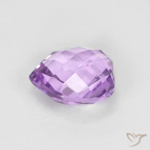 Amatista Violeta rosado medio natural de 1.87 ct, Corazón, VVS
