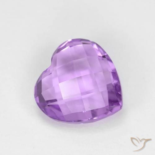 Amatista Violeta rosado natural de 2.06 ct, Corazón, VVS