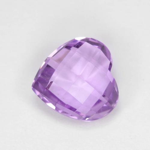 Amatista violeta rosado medio natural de 2,02 ct, forma de corazón, VVS