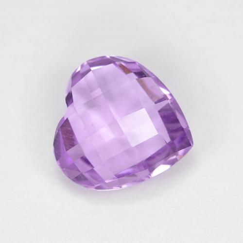 Amatista violeta rosado medio natural de 2,02 ct, forma de corazón, VVS