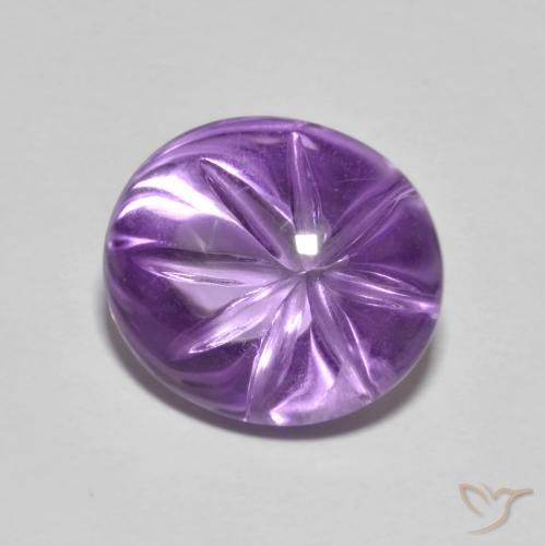 Amatista Violeta iris natural de 5.55 ct, Ovalada, Transparente