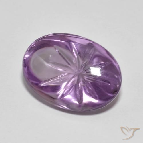 Amatista Violeta medio natural de 8.81 ct, Ovalada, Transparente