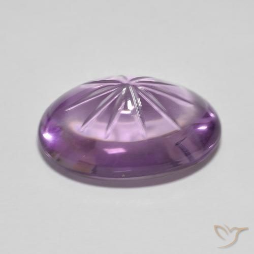 Amatista Violeta medio natural de 8.81 ct, Ovalada, Transparente