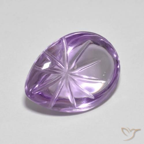 Amatista Violeta medio natural de 8.16 ct, En forma de pera, Transparente