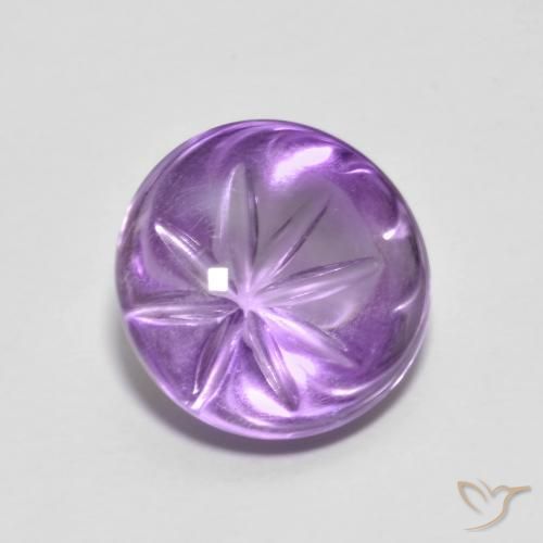 Amatista Violeta iris natural de 3.96 ct, Redondo, Transparente