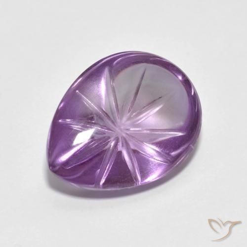 Amatista Violeta medio claro natural de 7.08 ct, En forma de pera, Transparente