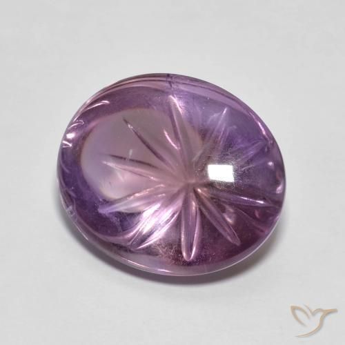 Amatista Violeta medio natural de 8.11 ct, Ovalada, Transparente