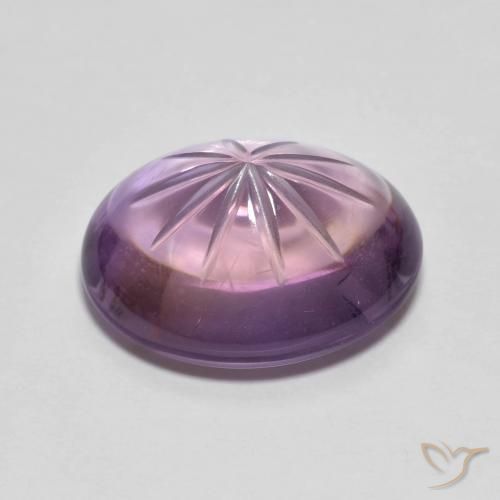 Amatista Violeta medio natural de 8.11 ct, Ovalada, Transparente