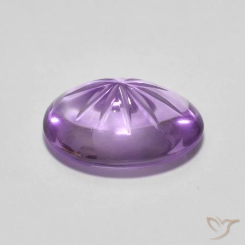 Amatista Violeta medio natural de 4.25 ct, Ovalada, Transparente
