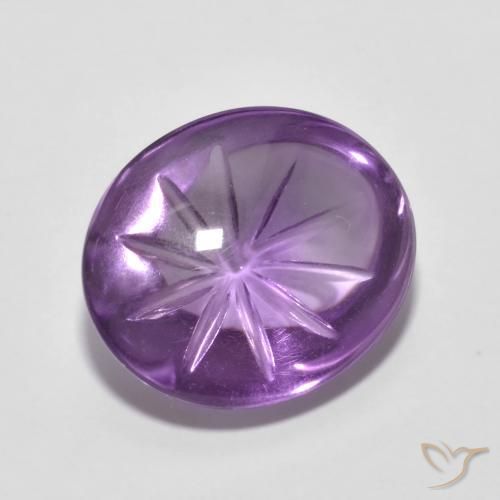 Amatista Violeta iris natural de 6.19 ct, Ovalada, Transparente