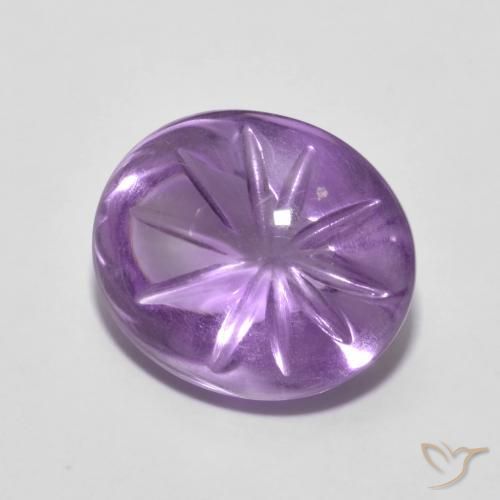 Amatista Violeta medio natural de 5.79 ct, Ovalada, Transparente