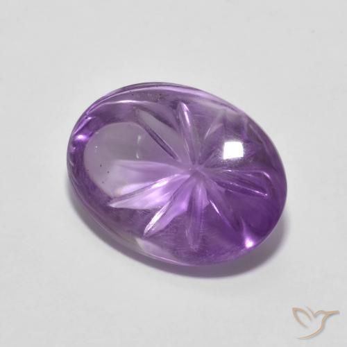 Amatista Violeta medio natural de 5.29 ct, Ovalada, Transparente