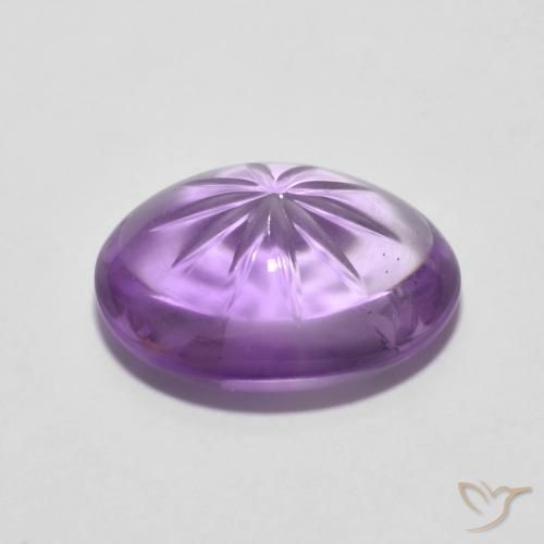 Amatista Violeta medio natural de 5.29 ct, Ovalada, Transparente