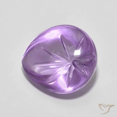 Amatista Violeta medio natural de 4.80 ct, En forma de pera, Transparente