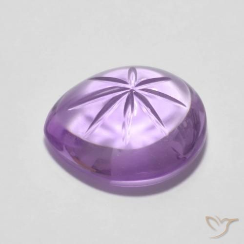 Amatista Violeta medio natural de 4.80 ct, En forma de pera, Transparente