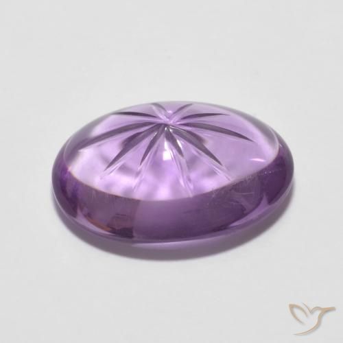 Amatista Violeta medio natural de 5.68 ct, Ovalada, Transparente