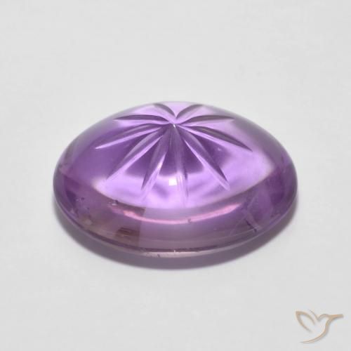 Amatista Violeta medio natural de 6.80 ct, Ovalada, Transparente