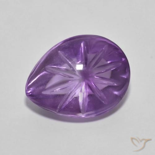 4.35ct Natural Violeta vívido Amatista, En forma de pera, Transparente