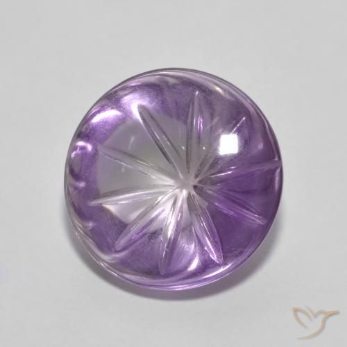 Amatista Violeta oscuro natural de 5.46 ct, Redondo, Transparente