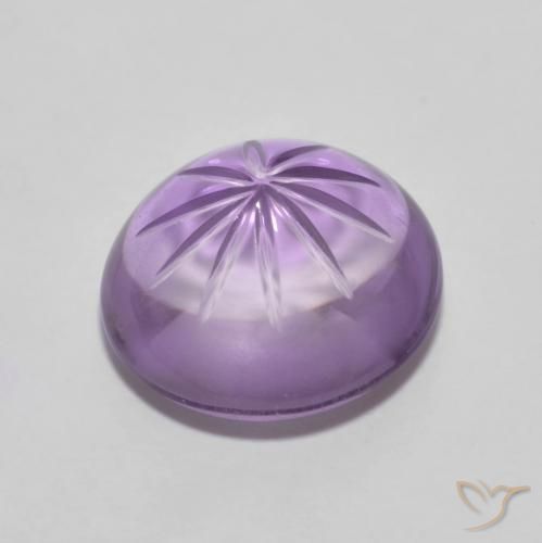 Amatista Violeta oscuro natural de 5.46 ct, Redondo, Transparente