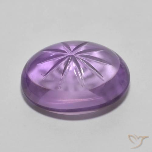 Amatista Violeta medio natural de 9.42 ct, Ovalada, Transparente