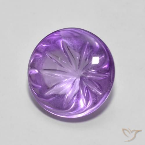 Amatista Violeta oscuro natural de 4.86 ct, Redondo, Transparente
